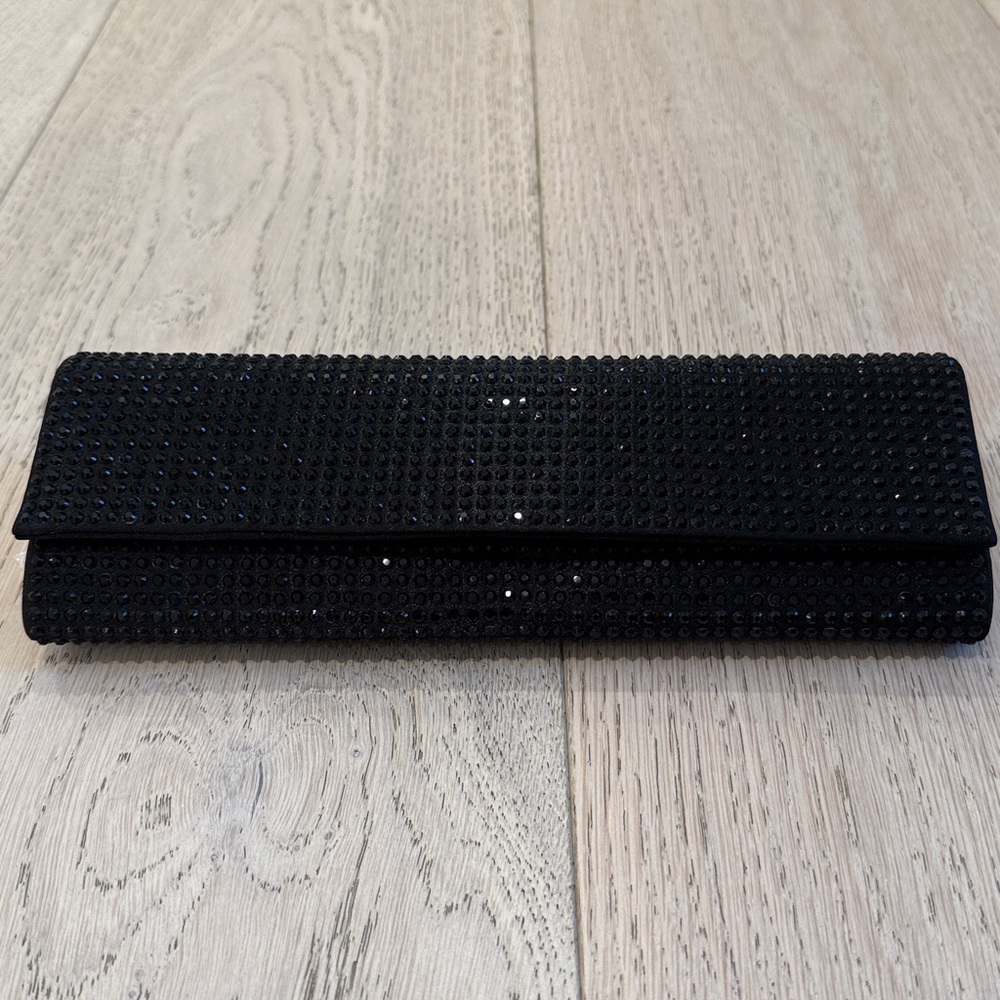 Express Black Sparkle Party Clutch
